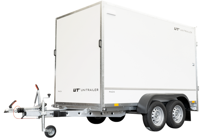 REMORQUE FOURGON DOUBLE ESSIEUX 300X148 UNITRAILER PACK 300/2 2000 KG