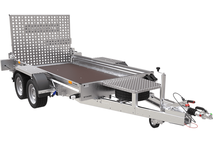 REMORQUE DE CHANTIER POUR LE TRANSPORT D’UNE MINI PELLE – UNITRAILER STARK 3 260