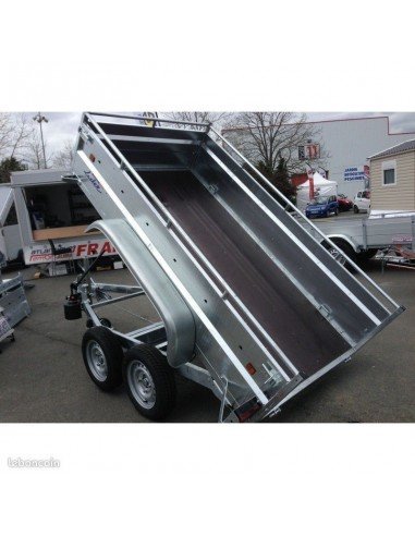 REMORQUE BENNE 1500 KG 253 X 133 LIDER avec roues sur le coté PTC 1500 kg 41352